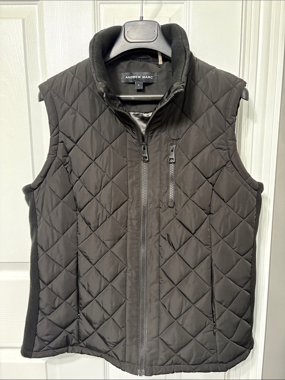 Andrew Marc Quilted Black Women's Vest